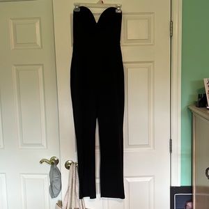 Strapless sweetheart neckline jumpsuit